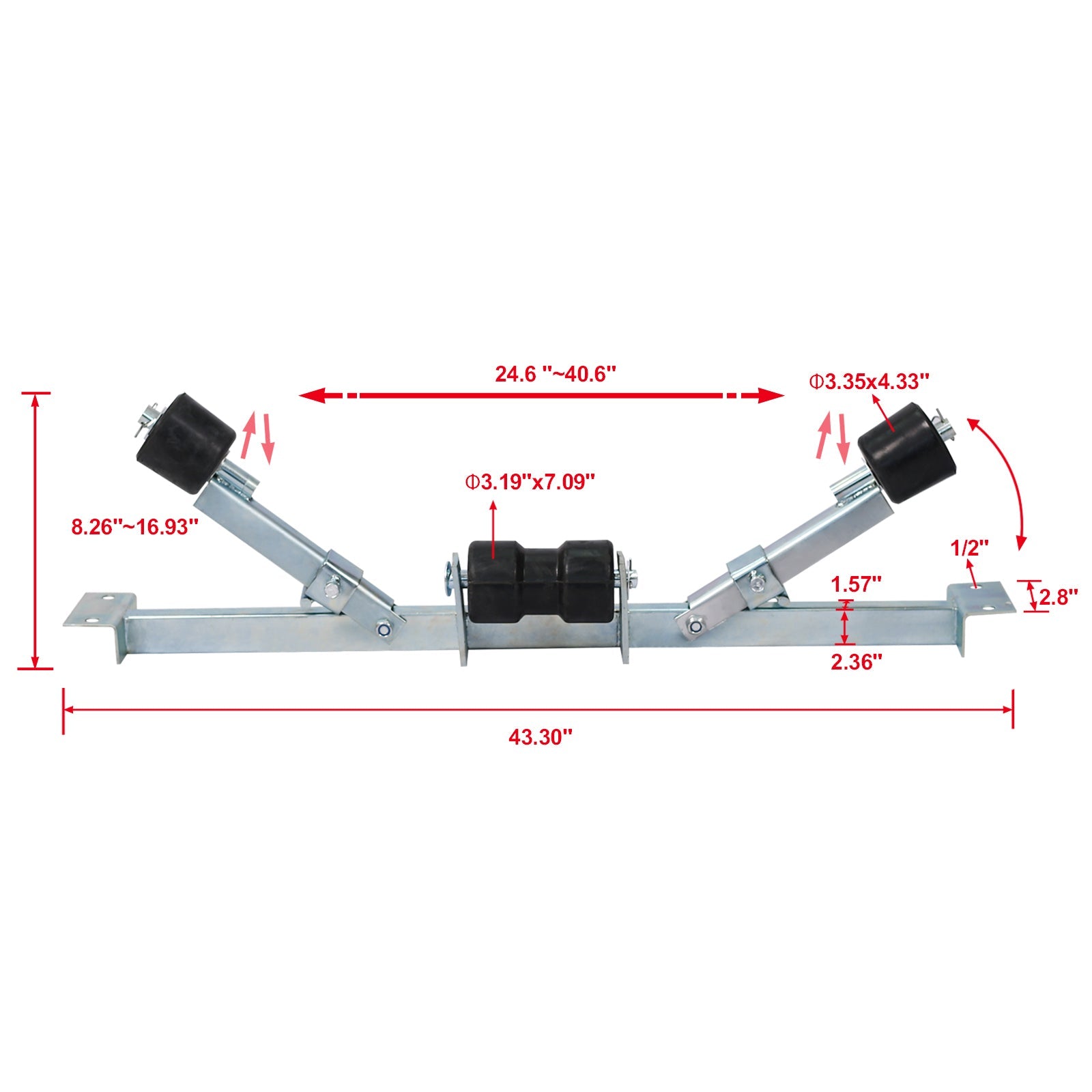 Boat Trailer Bottom Support Bracket with Keel Rollers capacity 2204lbs - 1st Choice Furniture Direct