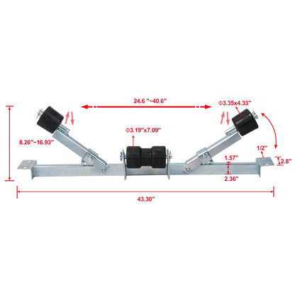 Boat Trailer Bottom Support Bracket with Keel Rollers capacity 2204lbs - 1st Choice Furniture Direct