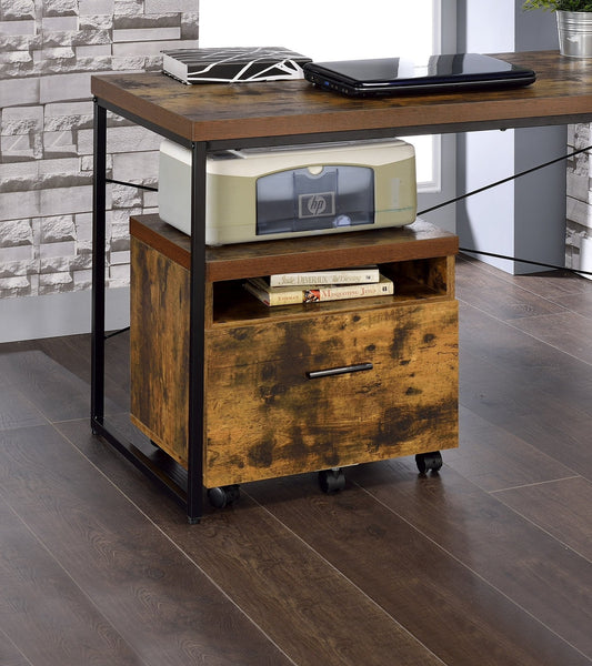 Bob Weathered Oak & Black Finish File Cabinet - 1st Choice Furniture Direct