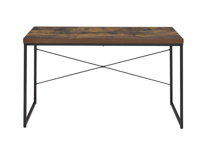 Bob Weathered Oak & Black Finish Writing Desk/Dressing Table/Game Table/Small Dining Table w/ Metal Legs - 1st Choice Furniture Direct