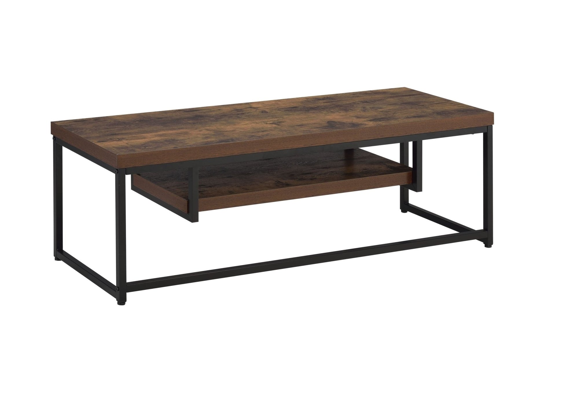 Bob Weathered Oak & Black Metal Finish TV Stand - 1st Choice Furniture Direct