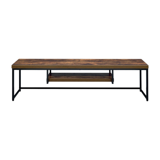 Bob Weathered Oak & Black Metal Finish TV Stand - 1st Choice Furniture Direct