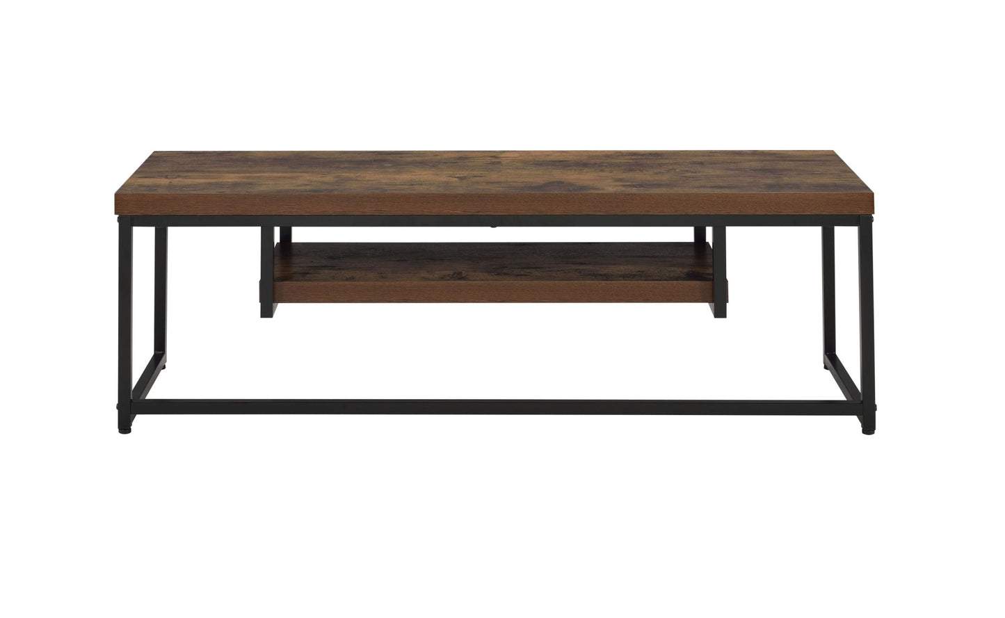 Bob Weathered Oak & Black Metal Finish TV Stand - 1st Choice Furniture Direct