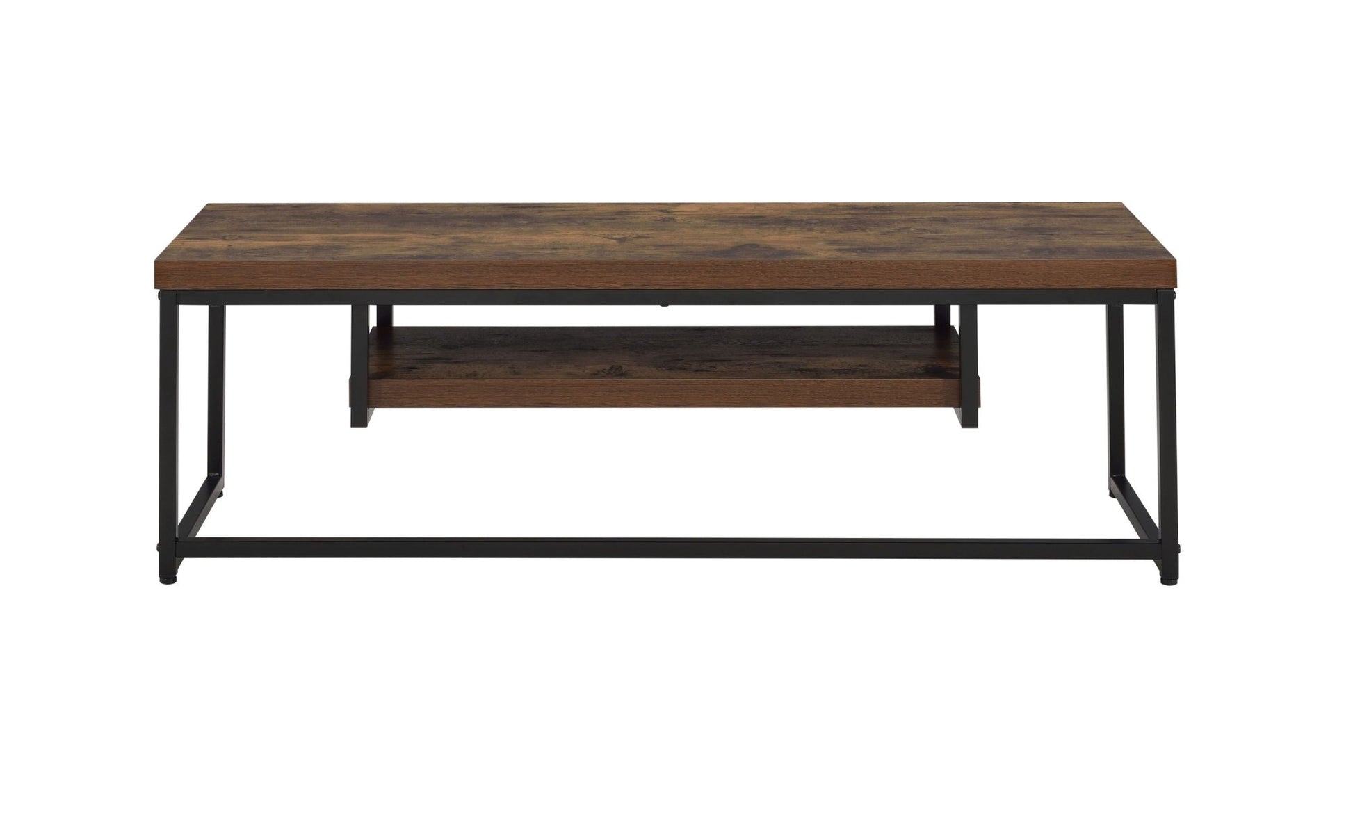 Bob Weathered Oak & Black Metal Finish TV Stand - 1st Choice Furniture Direct