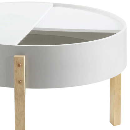 Bodfish White & Natural Round Coffee Table - 1st Choice Furniture Direct