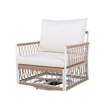 Bohemian Outdoor Swivel Lounge Chair Set of 2 | Patio Rope Chairs - 1st Choice Furniture Direct