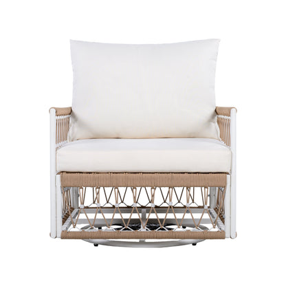 Bohemian Outdoor Swivel Lounge Chair Set of 2 | Patio Rope Chairs - 1st Choice Furniture Direct
