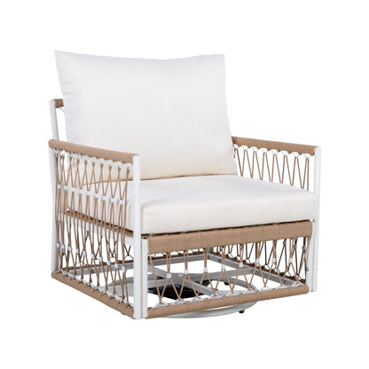 Bohemian Outdoor Swivel Lounge Chair Set of 2 | Patio Rope Chairs - 1st Choice Furniture Direct