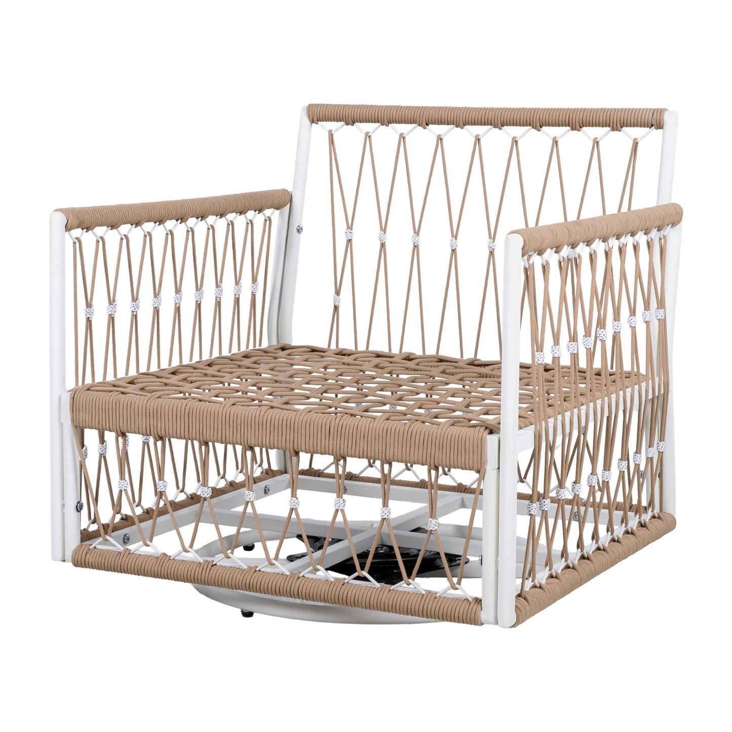 Bohemian Outdoor Swivel Lounge Chair Set of 2 | Patio Rope Chairs - 1st Choice Furniture Direct