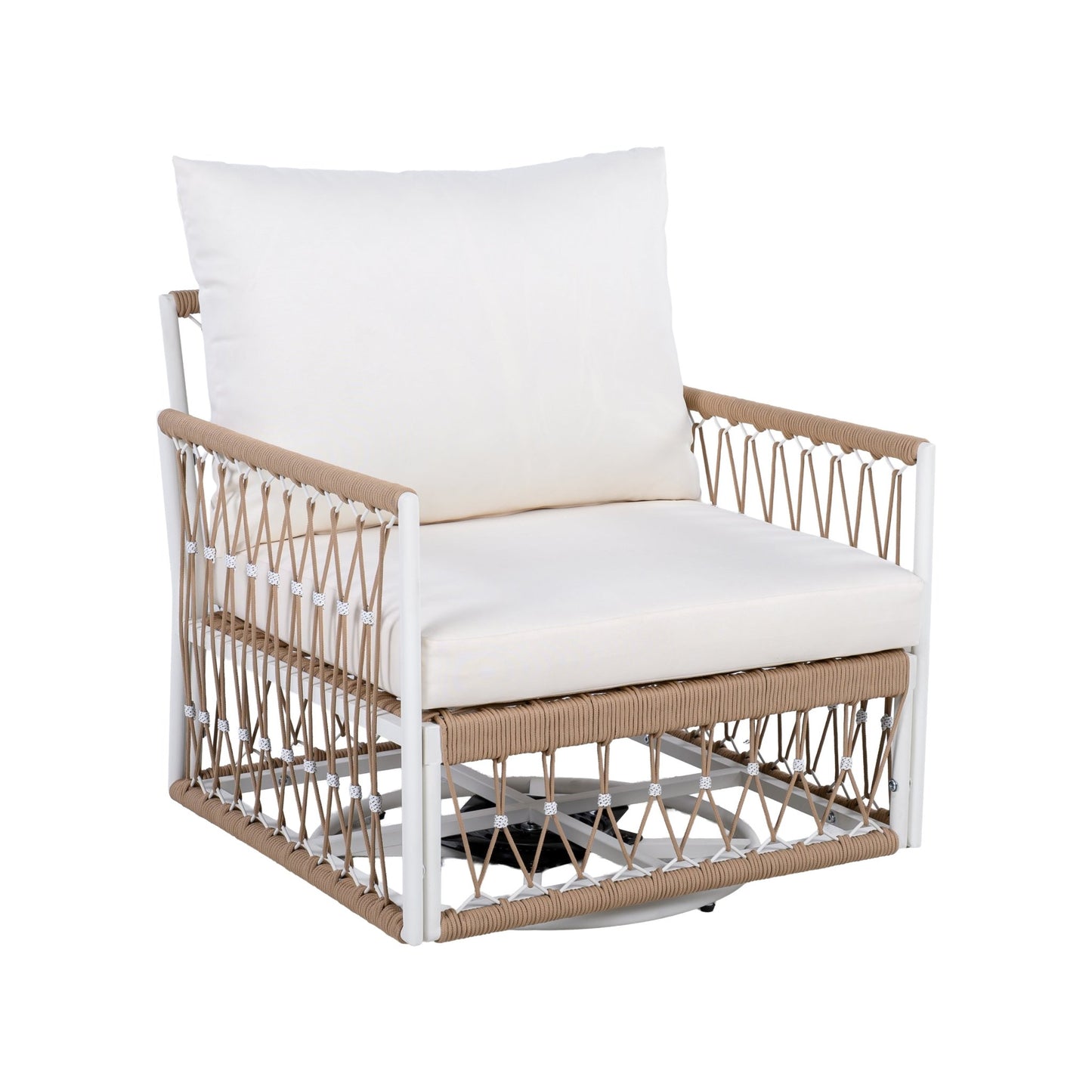 Bohemian Outdoor Swivel Lounge Chair Set of 2 | Patio Rope Chairs - 1st Choice Furniture Direct