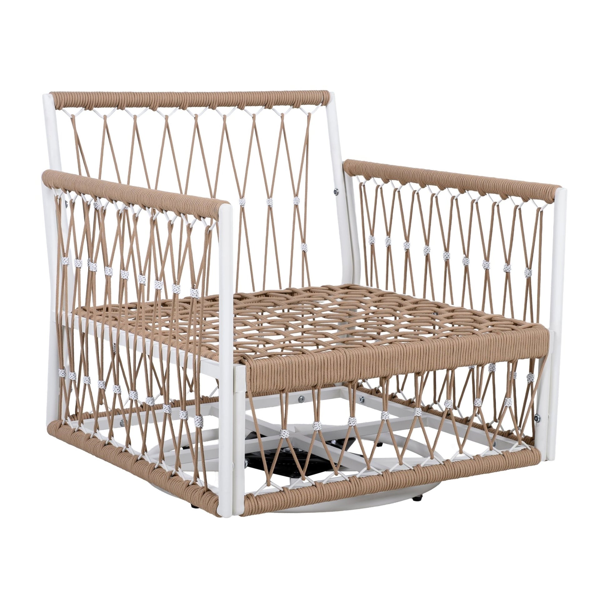 Bohemian Outdoor Swivel Lounge Chair Set of 2 | Patio Rope Chairs - 1st Choice Furniture Direct