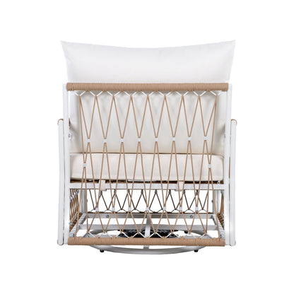 Bohemian Outdoor Swivel Lounge Chair Set of 2 | Patio Rope Chairs - 1st Choice Furniture Direct