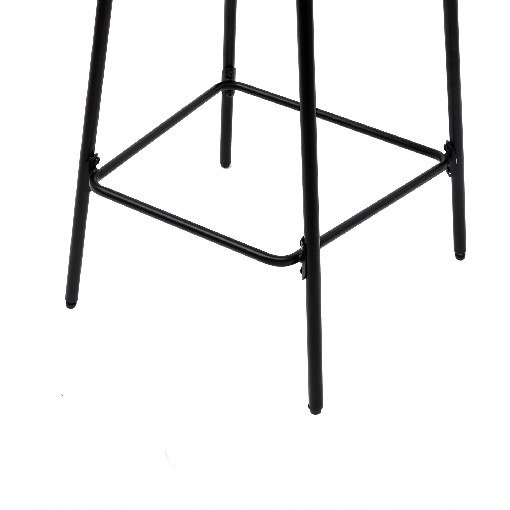 Boho Style Handwoven Paper Rope Counter Stools Set of 2 in Black & Creamy White, 26.57 Inch Height - 1st Choice Furniture Direct