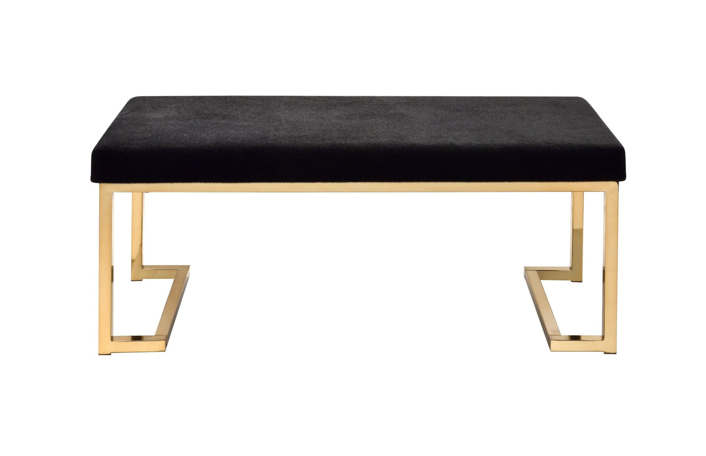 Boice Black Fabric & Champagne Finish Bench - 1st Choice Furniture Direct