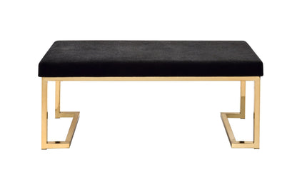 Boice Black Fabric & Champagne Finish Bench - 1st Choice Furniture Direct