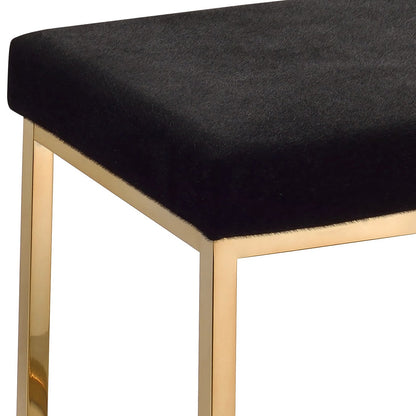 Boice Black Fabric & Champagne Finish Bench - 1st Choice Furniture Direct