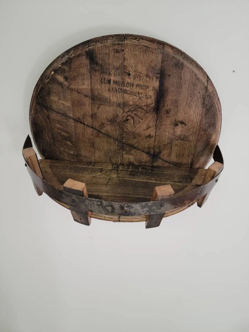 Bourbon Whiskey Barrel Head Shelf, Free Shipping, Made in the U.S.A. - 1st Choice Furniture Direct