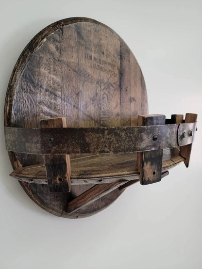 Bourbon Whiskey Barrel Head Shelf, Free Shipping, Made in the U.S.A. - 1st Choice Furniture Direct