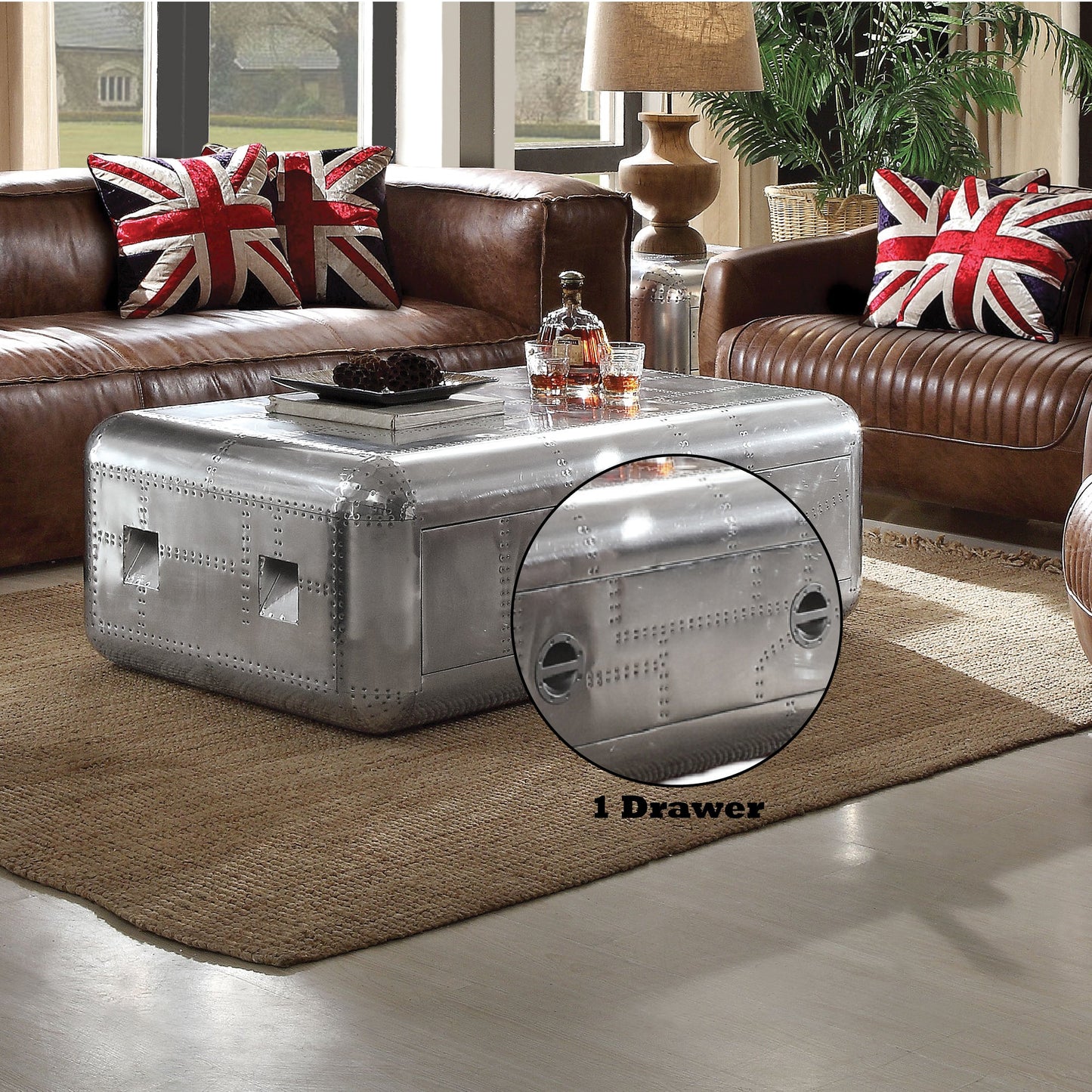 Brancaster Aluminum Coffee Table - 1st Choice Furniture Direct