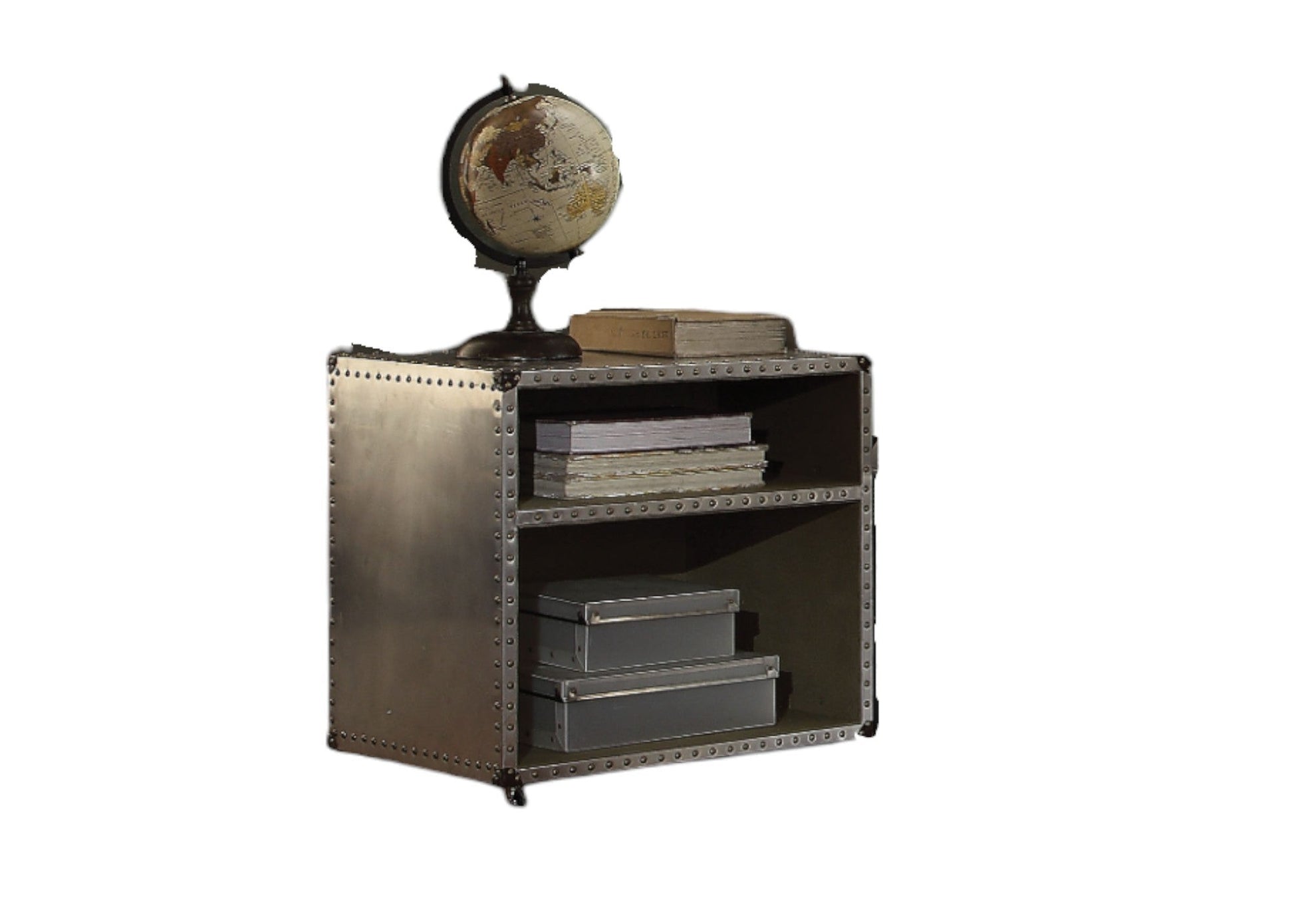 Brancaster Aluminum Nightstand W/USB - 1st Choice Furniture Direct