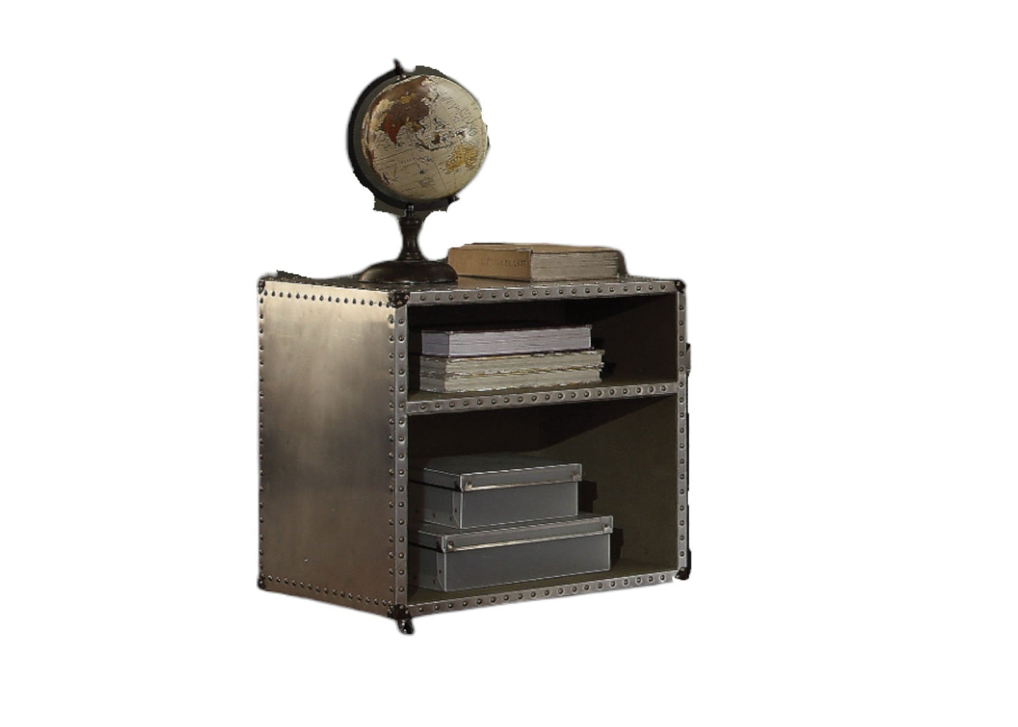 Brancaster Aluminum Nightstand W/USB - 1st Choice Furniture Direct
