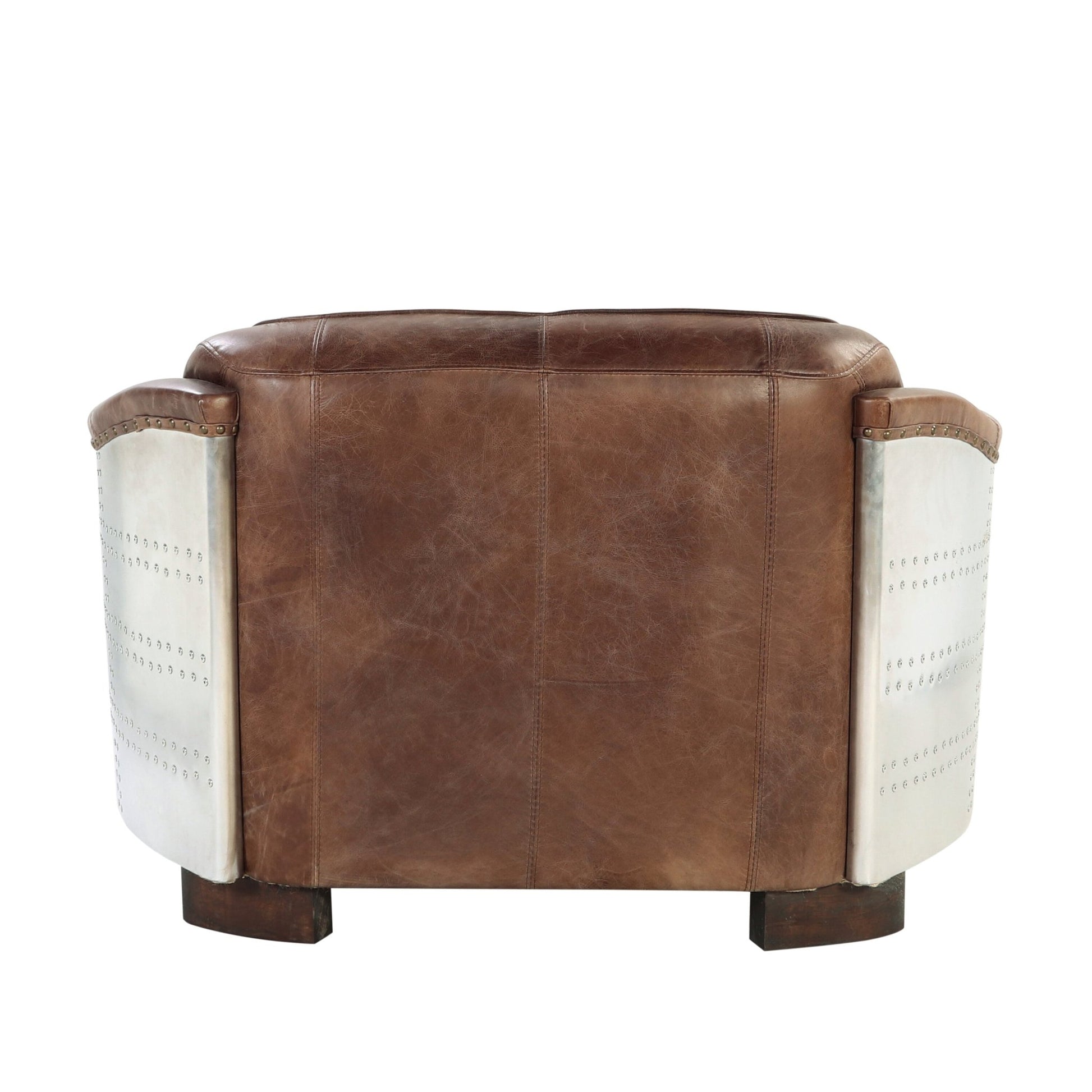 Brancaster Retro Brown Top Grain Leather& Aluminum Living Room Set - 1st Choice Furniture Direct