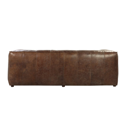 Brancaster Retro Brown Top Grain Leather& Aluminum Living Room Set w/ Coffee Table - 1st Choice Furniture Direct