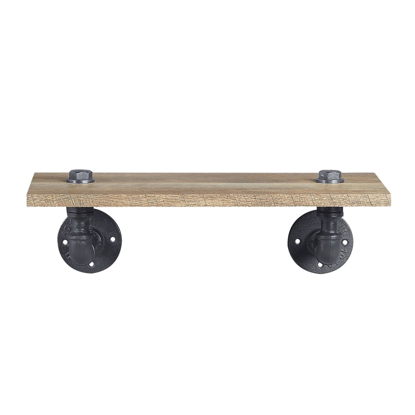 Brantley Oak & Sandy Black Finish Wall Rack - 1st Choice Furniture Direct