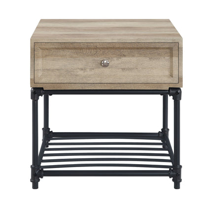 Brantley Oak & Sandy Gray Finish End Table - 1st Choice Furniture Direct