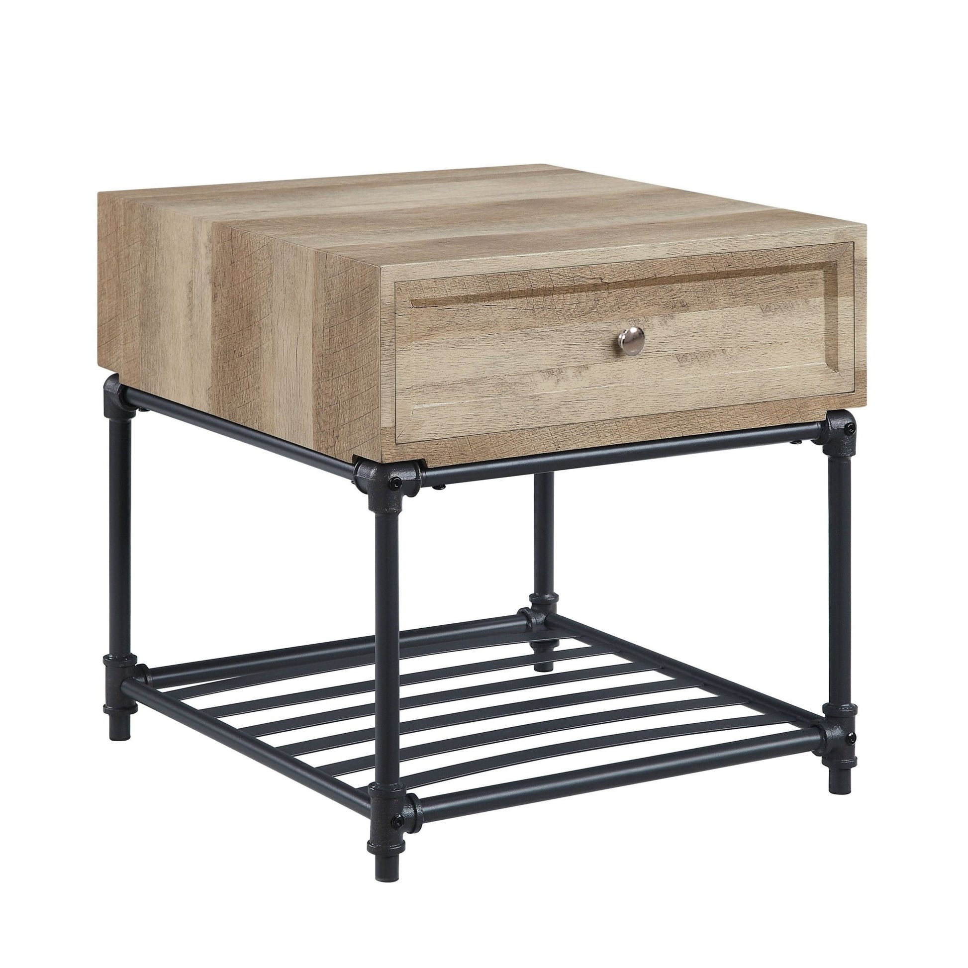 Brantley Oak & Sandy Gray Finish End Table - 1st Choice Furniture Direct