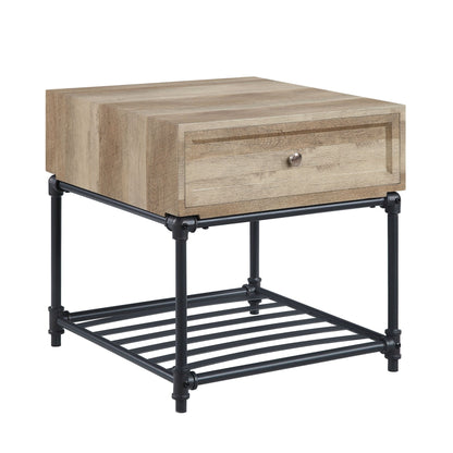 Brantley Oak & Sandy Gray Finish End Table - 1st Choice Furniture Direct