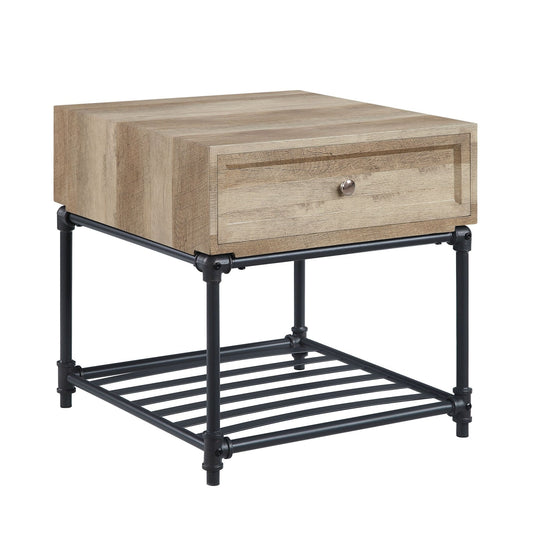 Brantley Oak & Sandy Gray Finish End Table - 1st Choice Furniture Direct