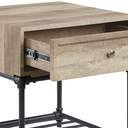 Brantley Oak & Sandy Gray Finish End Table - 1st Choice Furniture Direct