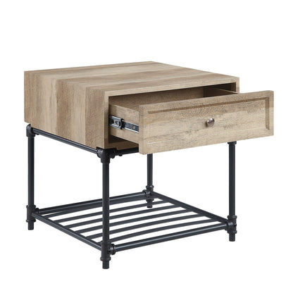 Brantley Oak & Sandy Gray Finish End Table - 1st Choice Furniture Direct