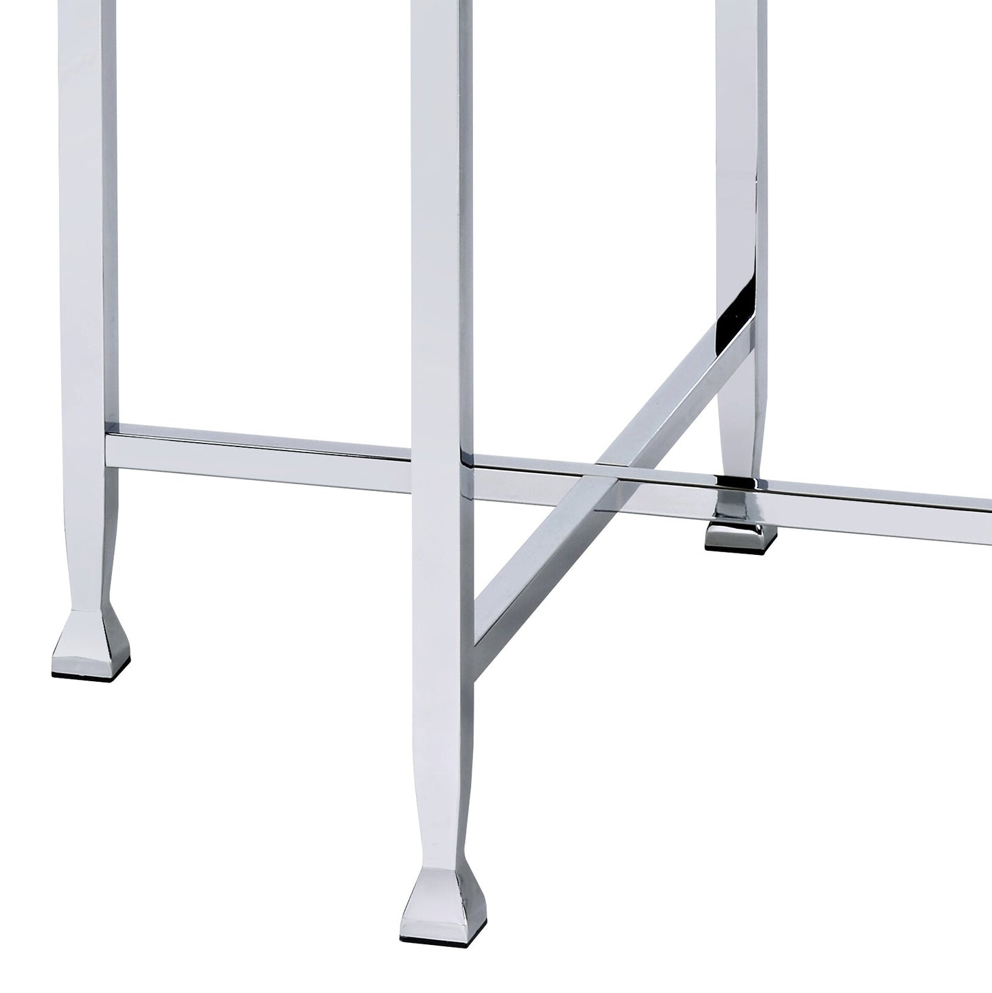Brecon White Oak & Chrome Finish End Table - 1st Choice Furniture Direct