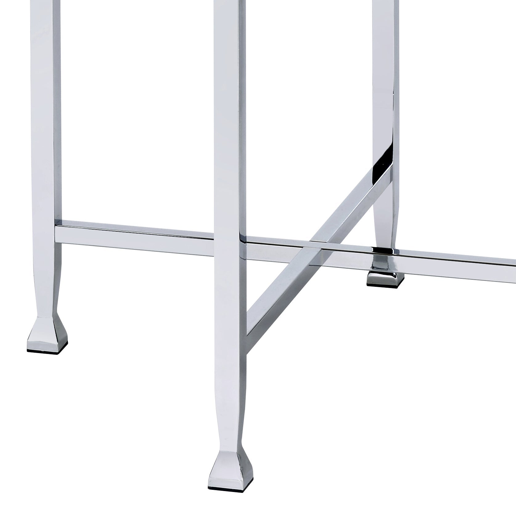 Brecon White Oak & Chrome Finish End Table - 1st Choice Furniture Direct