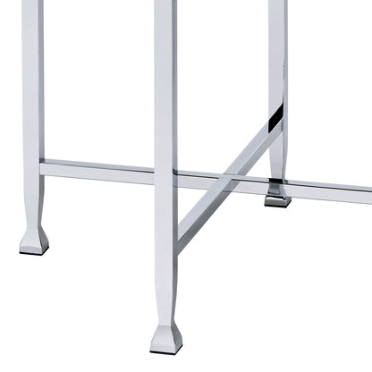 Brecon White Oak & Chrome Finish End Table - 1st Choice Furniture Direct