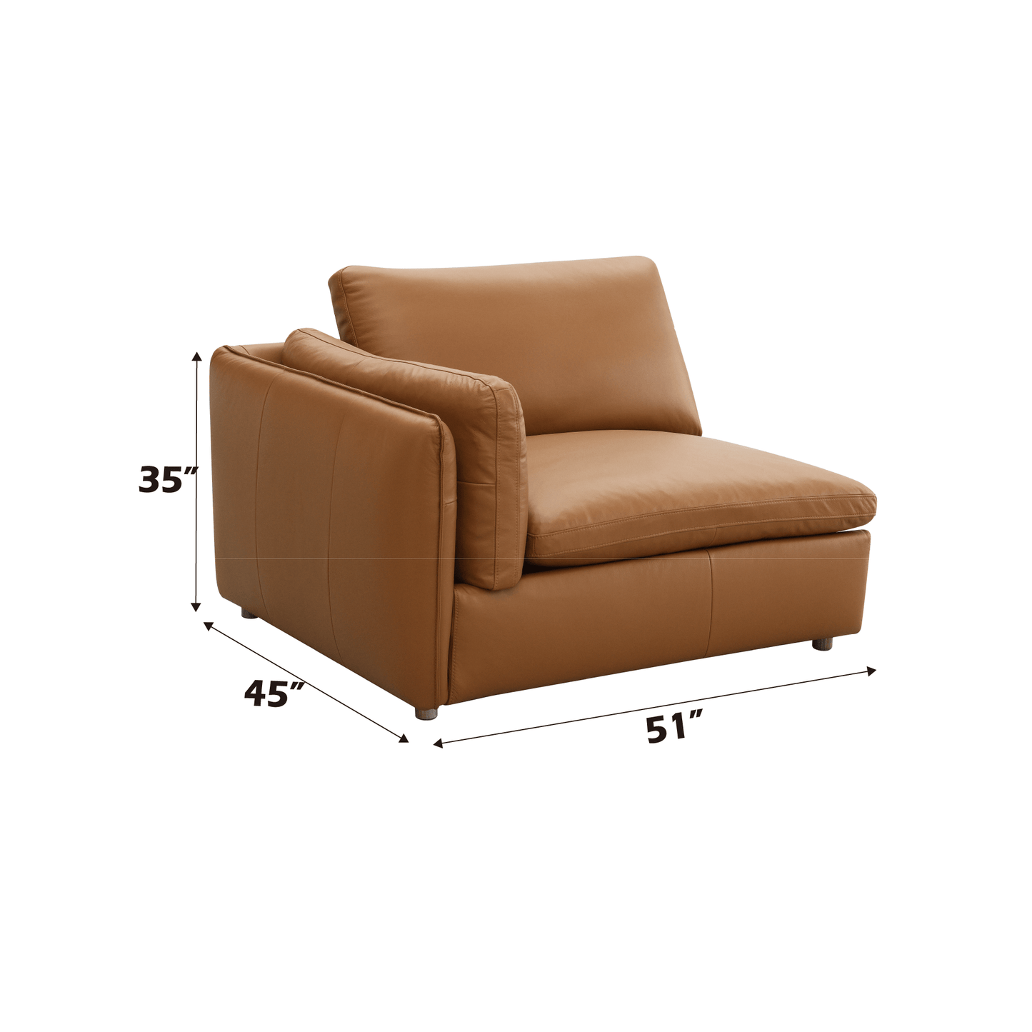 Brighton Top Grain Leather 5 Pieces Modular Sectional - 1st Choice Furniture Direct