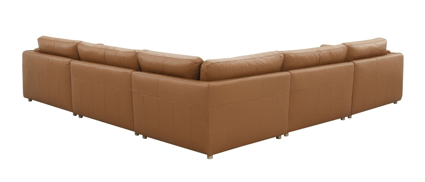 Brighton Top Grain Leather 5 Pieces Modular Sectional - 1st Choice Furniture Direct