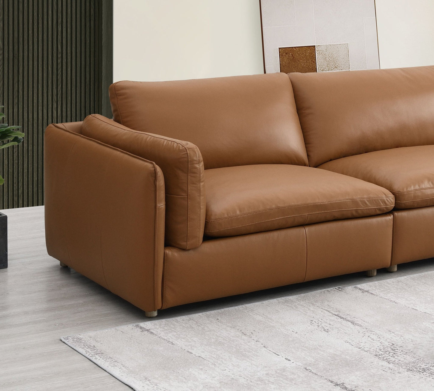 Brighton Top Grain Leather 5 Pieces Modular Sectional - 1st Choice Furniture Direct