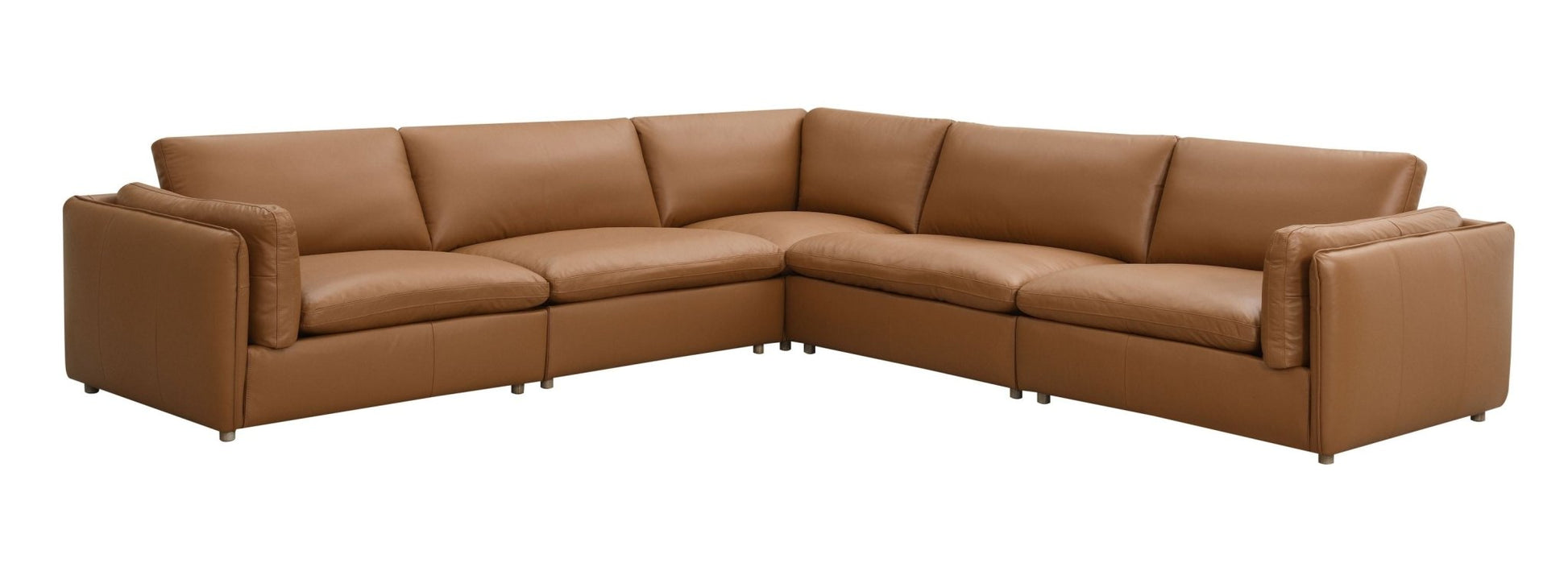 Brighton Top Grain Leather 5 Pieces Modular Sectional - 1st Choice Furniture Direct