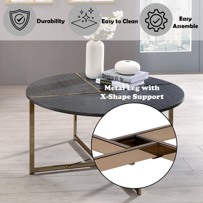 Bromia Black & Champagne Finish Coffee Table - 1st Choice Furniture Direct