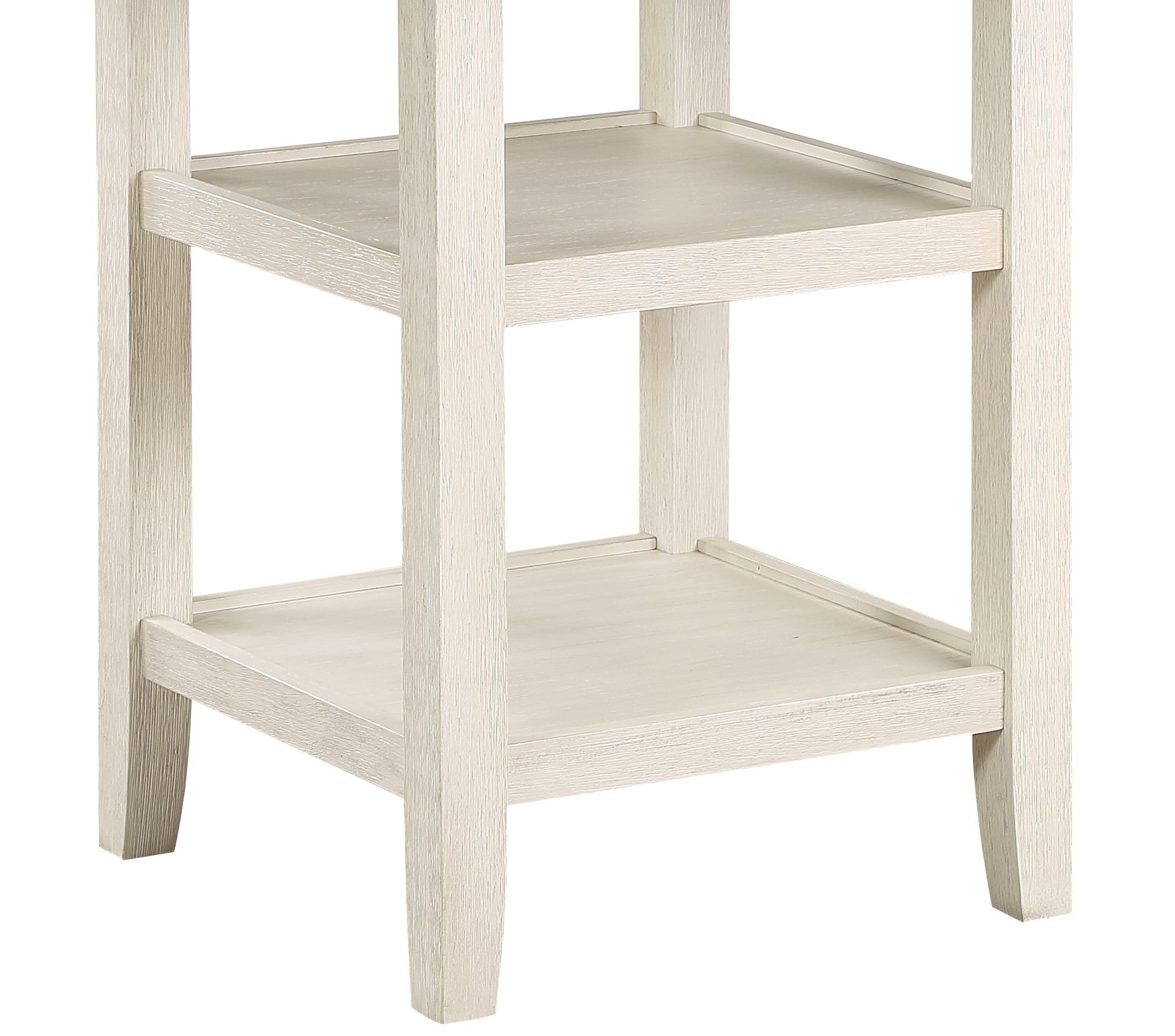 Brown and Antique White Finish 1pc Counter Height Table with 2x Display Shelves Transitional Style Furniture - 1st Choice Furniture Direct