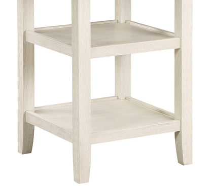 Brown and Antique White Finish 1pc Counter Height Table with 2x Display Shelves Transitional Style Furniture - 1st Choice Furniture Direct