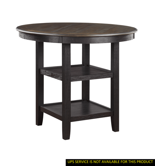 Brown and Black White Finish 1pc Counter Height Table with 2x Display Shelves Transitional Style Furniture - 1st Choice Furniture Direct