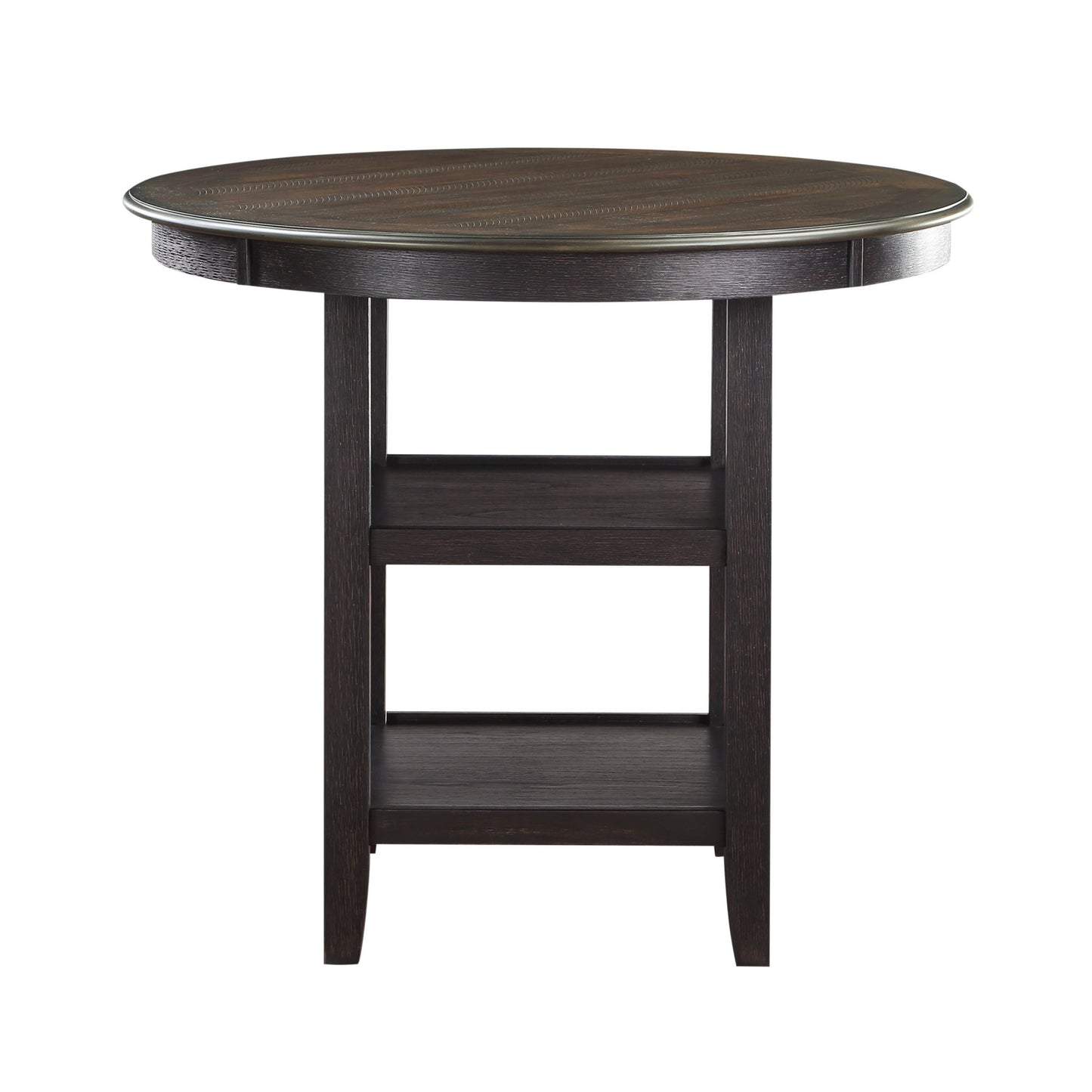 Brown and Black White Finish 1pc Counter Height Table with 2x Display Shelves Transitional Style Furniture - 1st Choice Furniture Direct