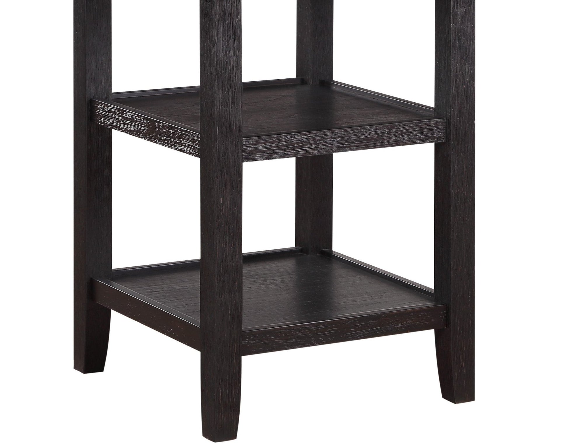 Brown and Black White Finish 1pc Counter Height Table with 2x Display Shelves Transitional Style Furniture - 1st Choice Furniture Direct