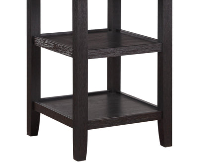 Brown and Black White Finish 1pc Counter Height Table with 2x Display Shelves Transitional Style Furniture - 1st Choice Furniture Direct
