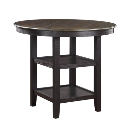 Brown and Black White Finish 1pc Counter Height Table with 2x Display Shelves Transitional Style Furniture - 1st Choice Furniture Direct
