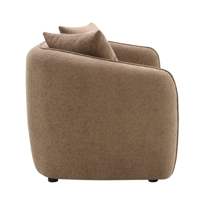 Brown Chenille 3-Seater Sofa with Accent Pillows - 1st Choice Furniture Direct